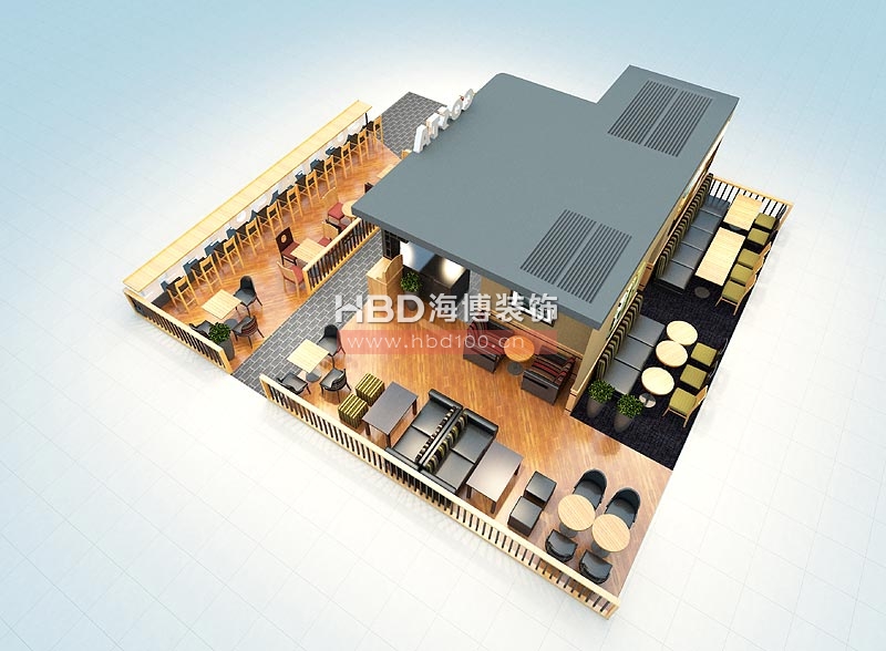 意式創(chuàng)意咖啡廳設(shè)計(jì) 鳥(niǎo)瞰圖